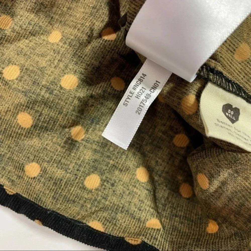 New Madewell Corduroy Puff Sleeve Wrap Top Oval Dot NC814
